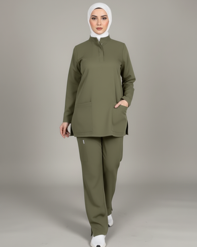 سكراب نسائي كم طويل زيتي (Olive Green)