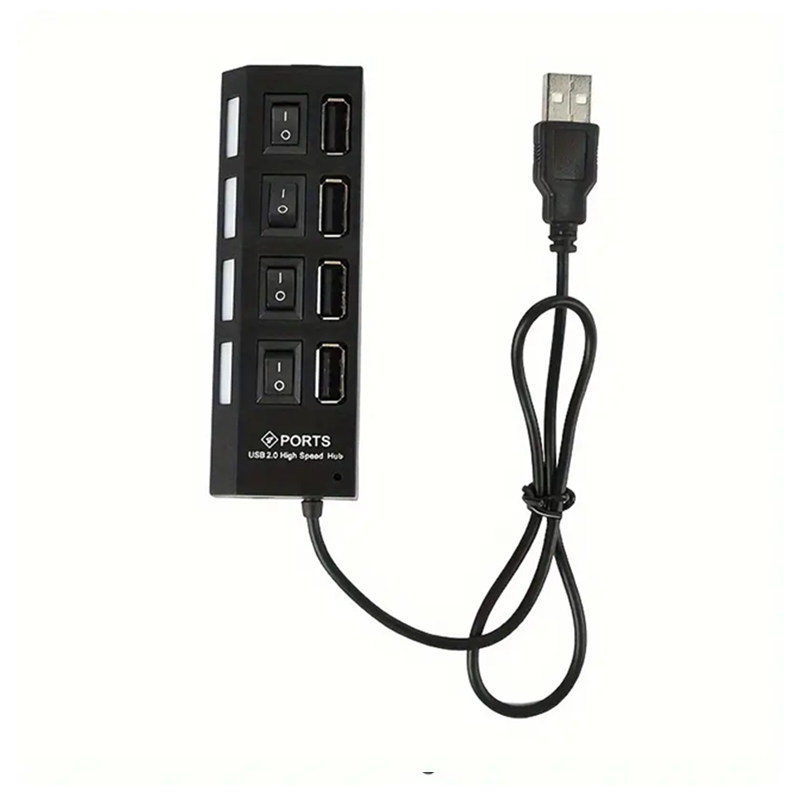 توصيلة USB أربع مداخل مع إضاءة ( متعددة الوظائف )