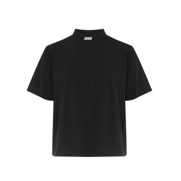 BUTTERFLY TURTLENECK T-SHIRT - BLACK