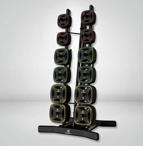 Body Pump Set – 10 Sets (Thermoplastic Polyurethane “TPU” Weight Plates, ABS Collars & Steel Bar)