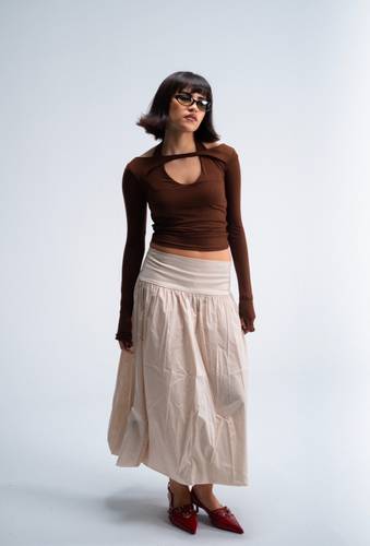 Aleron Bubble Skirt // BEIGE //