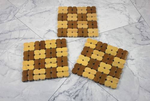 مفارش طاولة خشبي صغير 3 قطع