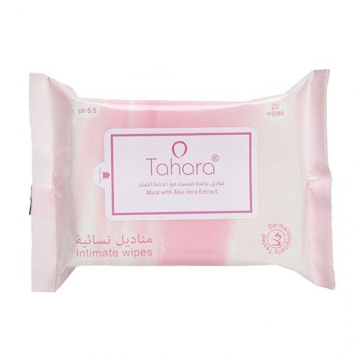 طهارة مناديل نسائية 20 منديل بالصبار وردي