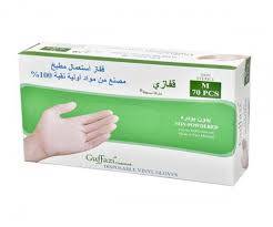قفازات فينيل بدون بودر وسط