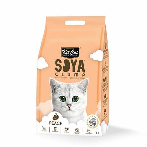 كت كات رمل للقطط من الصويا رائحة الخوخ 7لتر