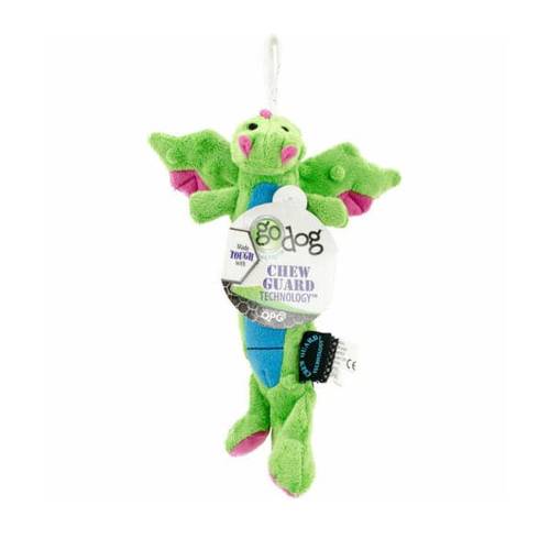 GoDog Skinny Dragon Green S Toy for Dogs