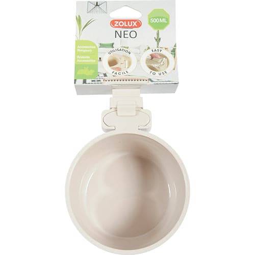 Zolux Plastic Hanging Bowl 12CM - 500ML - Grey