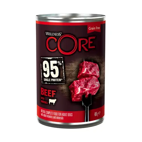 Wellness Core Wet Food 95% Single Protein Beef with Broccoli for Dogs 400g