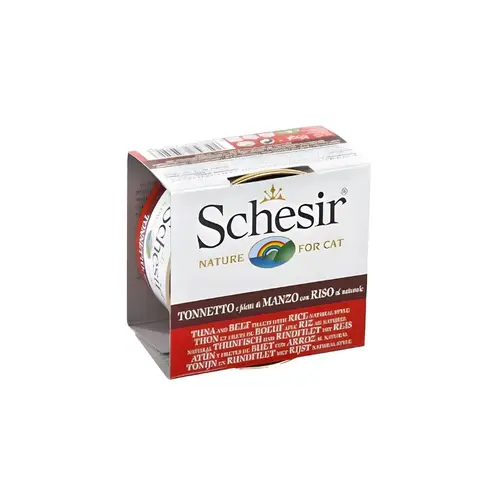 Schesir Cat Tuna and Beef with Rice Natural Style Can 85g
