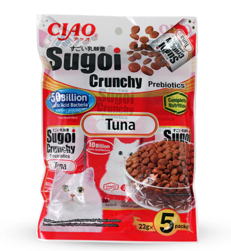 CIAO Sugoi Crunchy Tuna Flavor + Prebiotics 5x22g