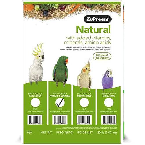 Zupreem Natural Parrots & Conures 9.07Kg