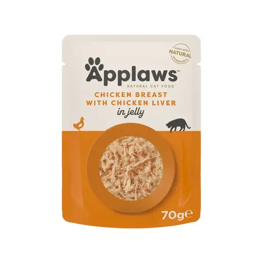 Applaws Cat Pouch Tender Chicken Breast with Liver in a Tasty Jelly 70g