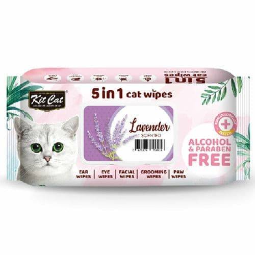 Kit Cat Wet Wipes 5 in 1 Lavender Scented 80 pcs #387145