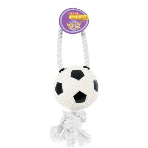 Zolux SQUEAKY SOCCERBALL ROPE HANDLE