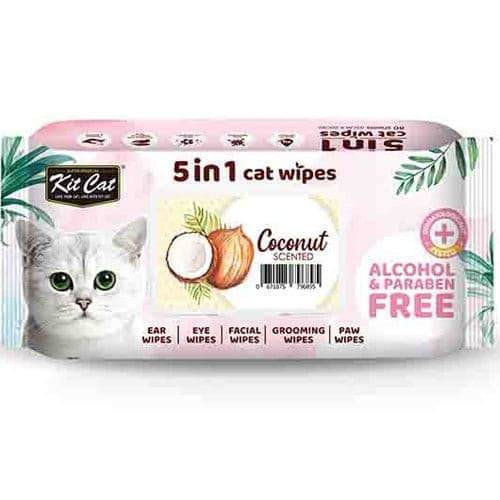 Kit Cat Wet Wipes 5 in 1 Coconut Scented 80 pcs