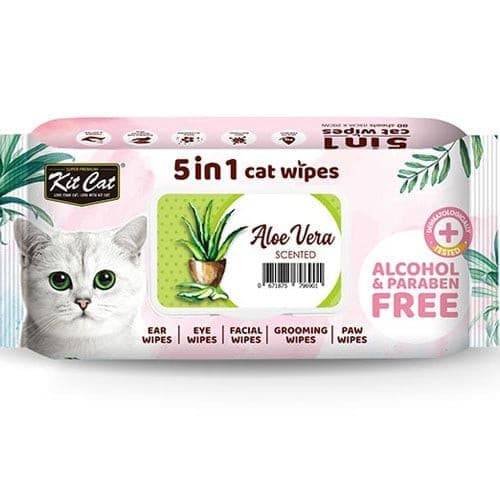 Kit Cat Wet Wipes 5 in 1 Aloe Vera Scented 80 pcs