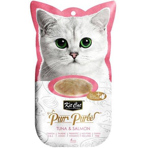 Kit Cat Puree Tuna & Salmon 15gx4 Sachets