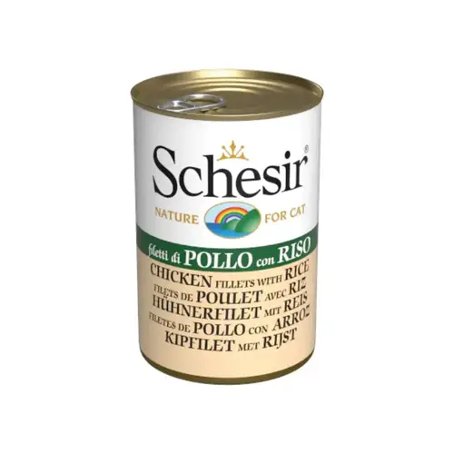 Schesir Cat Chicken Fillets with Rice Can 140g