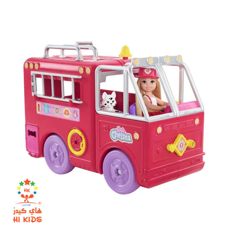 باربي | مجموعة لعب عربة الإطفاء قابلة للطي مع دمية تشيلسي 