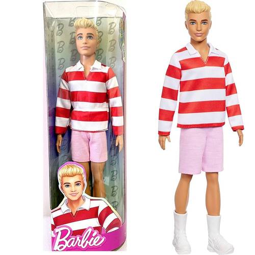 Barbie | Ken doll in a red and white striped outfit