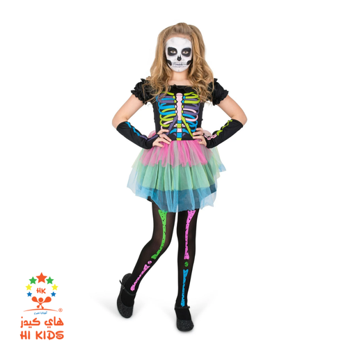 Mad Costumes | Neon Skeleton Tutu Dress Kids Halloween Costume 