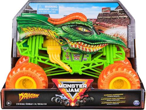  Monster Jam | truck a large model with orange wheels
