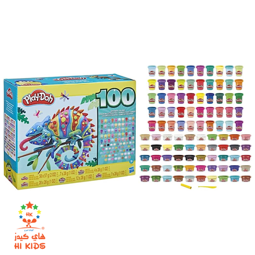 بلاي دو | مجموعة الصلصال المتنوعة 100 حبة 