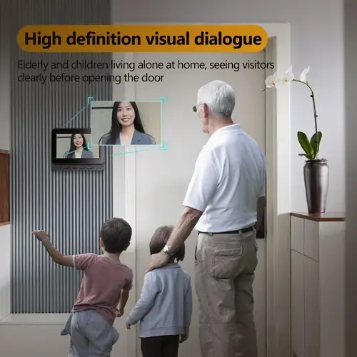 جرس باب إنتركوم لاسلكي للرؤية الليلية HD 4.3in LPS شاشة جرس باب يتضمن شاشة عرض فيديو كاميرا أمن الوطن الذكي جرس الباب البصري