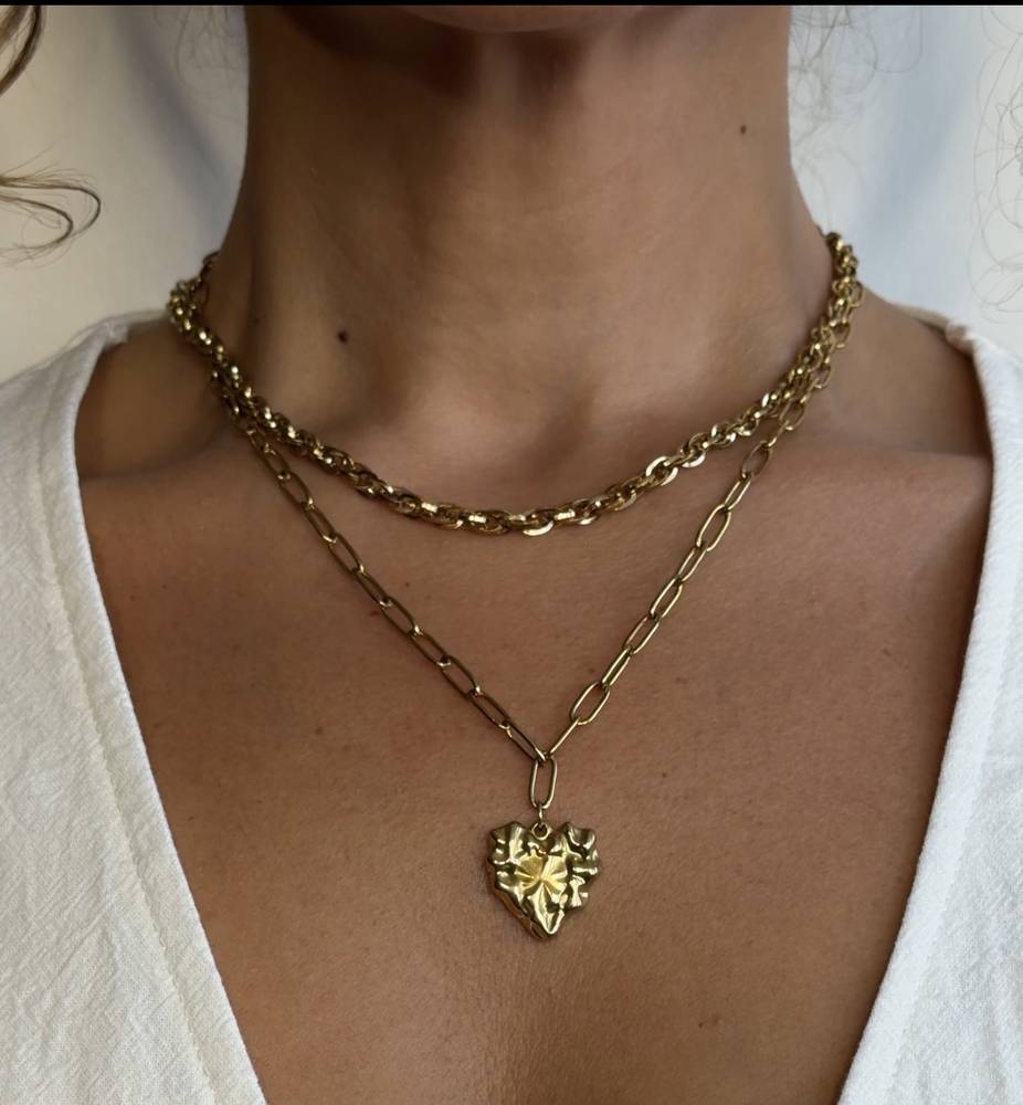 Crushed Heart Necklace