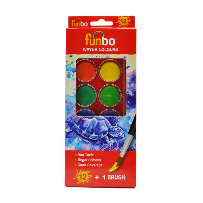 ألوان مائية أقراص 12 لون funbo