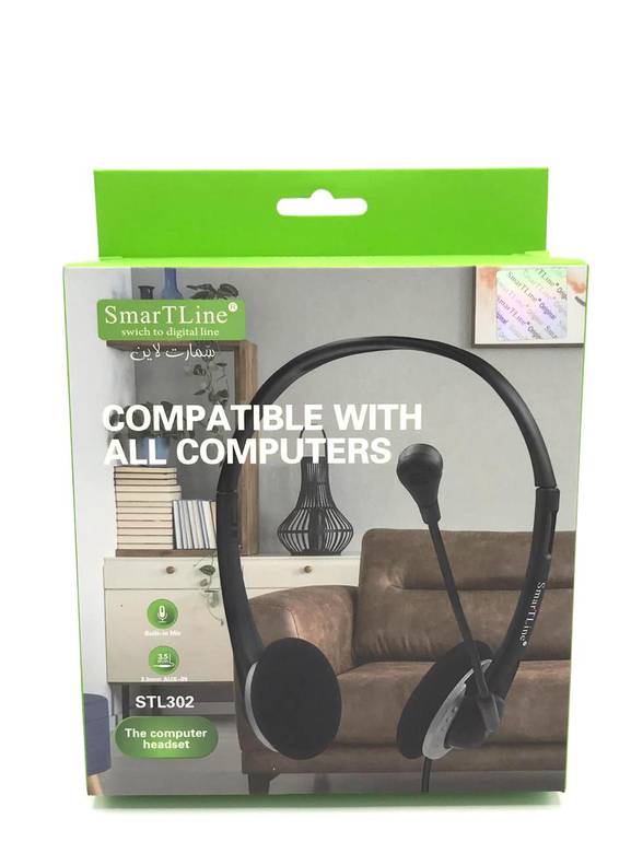 سماعة رأس سمارت لاين ، سلكي ، ميكرفون STL302