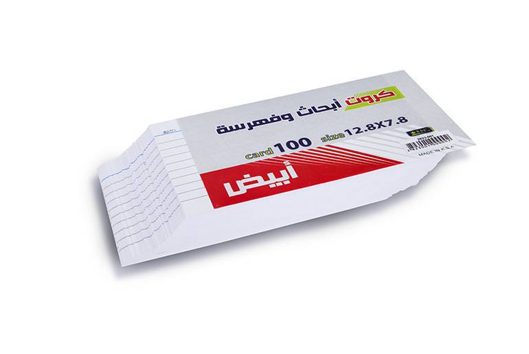 كروت ابحاث و فهرسة 100كرت مقاس 7.8× 12.8 sbc 2823-001
