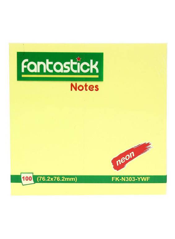 ورق ملاحظات فانتاستيك 7.6سم × 7.6سم 100ورقة FK-N303-YWF