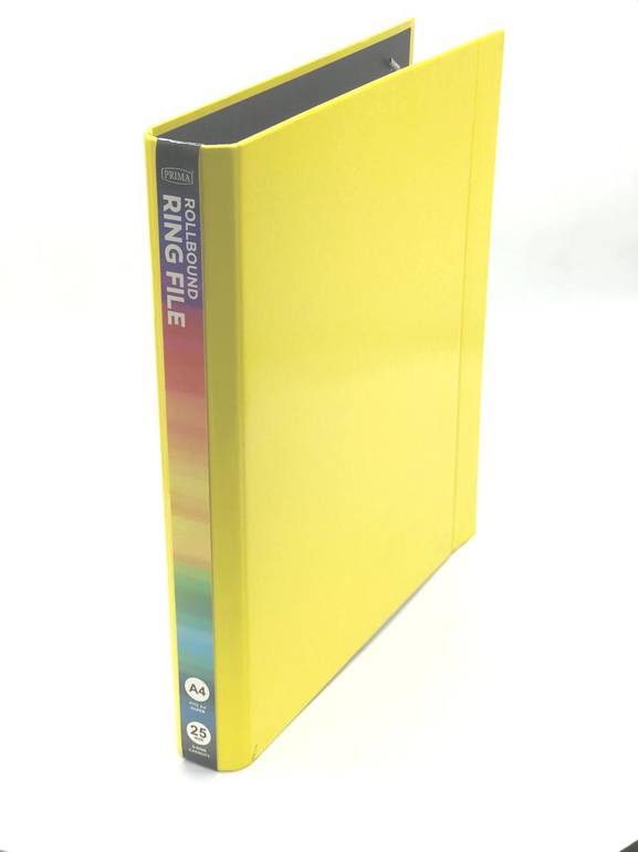 ملف 2 حلقة Rollbound بريما- أصفر - A4 مقاس 2.5 سم 