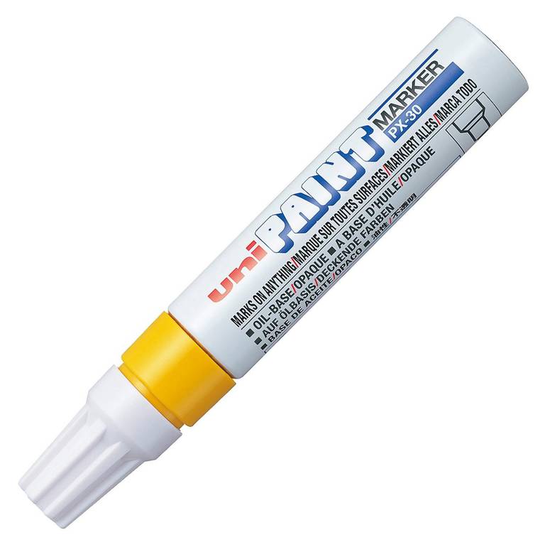 قلم بويا يوني بول - PX-30 - رأس مشطوف 4-8مم- أصفر