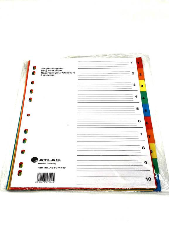 فواصل ملف بلاستيك ( مقسم الفهرس) 10-1 / ATLAS274N10