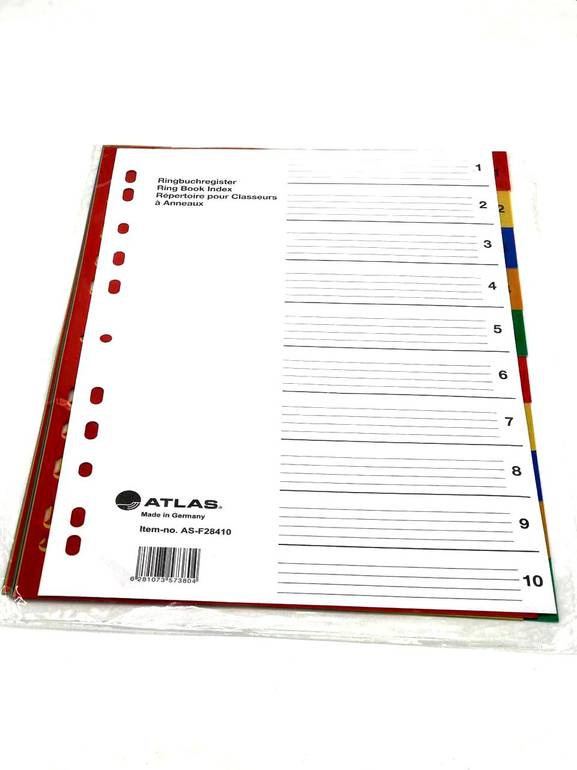 فواصل ملف بلاستيك ( مقسم الفهرس) 10-1 / ATLAS28410