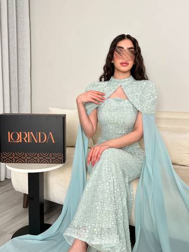 فستان هتون سماوي - XXXL