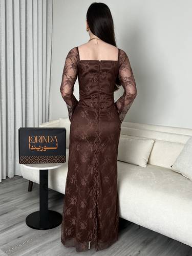 فستان غادة بني - XXXL