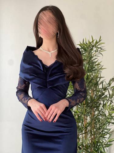 فستان ناريسا كحلي  - ‏(XS)الصدر:30انش,الخصر:24انش