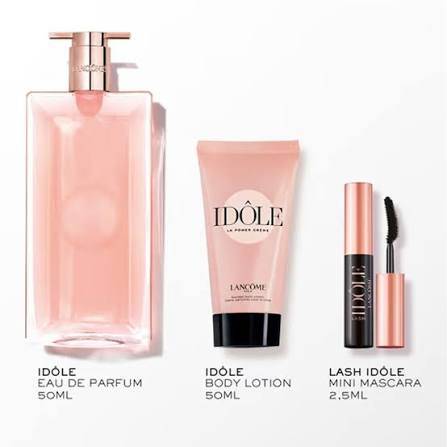 طقم لانكوم ايدول  او دي بارفيوم ( عطر 50 مل , لوشن للجسم 50 مل , مسكارا 2.5 مل )                           