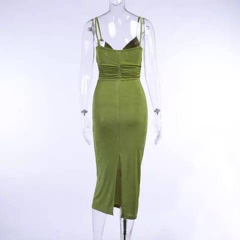 فستان جيرسي سلينكي بأزرار من الكامي