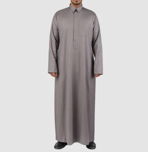 ثوب شتوي رصاصي خلية سحاب مخفي قلاب الأصيل