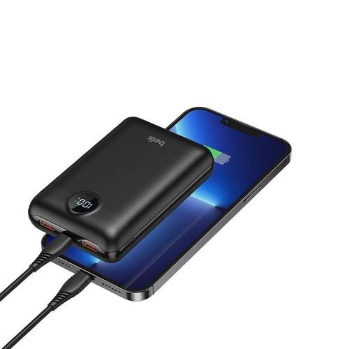 بطارية متنقلة باور بنك بمنفذين USB ومنفذ تايب سي بسعة 20000mAh بشاشة رقمية | Belk