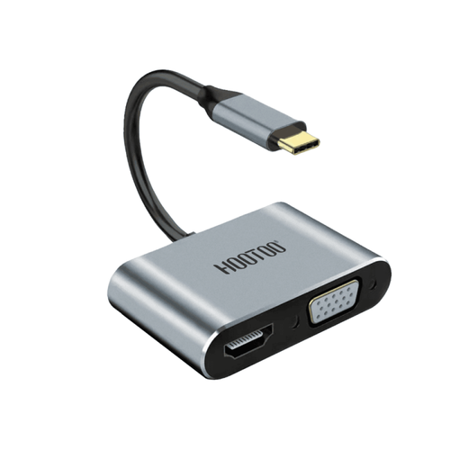 وصلة تايب سي بروجكتر  4 في 1 USB C to HDMI VGA Adapter to hub pd hdtv + vga+usb