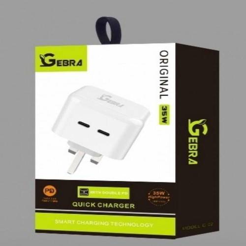 فيش جداري بمنفذين Type-C يدعم خاصية PD بقوة 35 واط من GEBRA