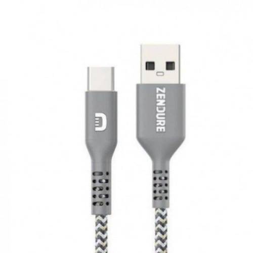كيبل تايب سي USB زندور ، قماش ، سلفر ، طول متر Zendure - SuperCord USB-A to USB-C Cable
