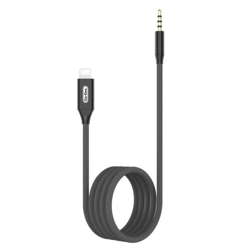وصلة الصوت من لايتنينج الى 3.5mm من Go-Des بطول متر - اسود
