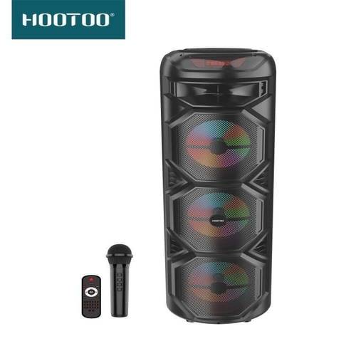 سماعة ومكبر صوت مع مكرفون لاسلكي ‏يدعم الفلاش والذاكرة وريموت تحكم عن بعد SP004 من HOOTOO
