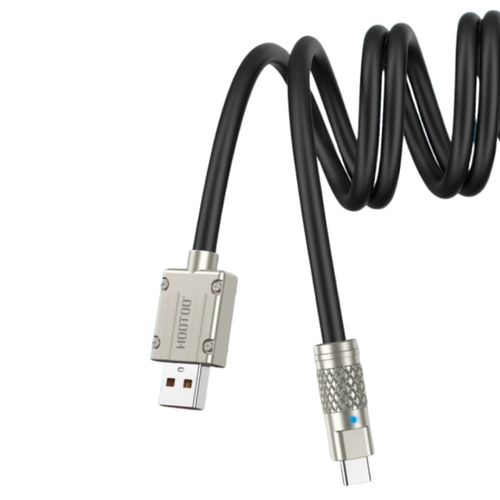 كيبل متين 100w بأطراف حديد من HOOTOO تايب سي Type-cموديل HT035 Type-C